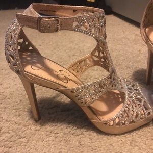Jessica Simpson crystal heels